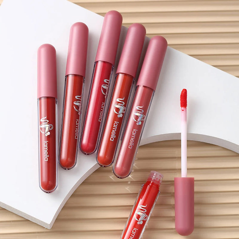 6 Colors Velvet Matte Liquid Lipsticks Waterproof Not Fade Lip Gloss Long Lasting Non-stick Cup Lip Tint Makeup Pigment Cosmetic