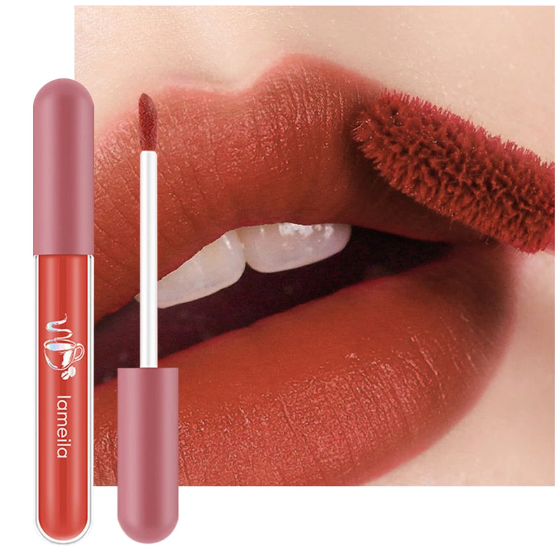 6 Colors Velvet Matte Liquid Lipsticks Waterproof Not Fade Lip Gloss Long Lasting Non-stick Cup Lip Tint Makeup Pigment Cosmetic
