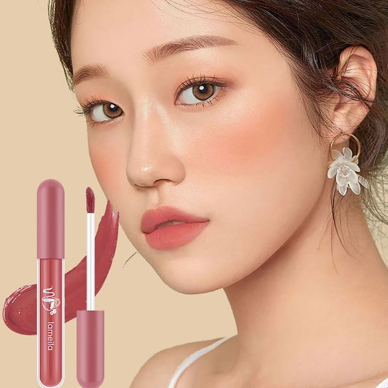 6 Colors Velvet Matte Liquid Lipsticks Waterproof Not Fade Lip Gloss Long Lasting Non-stick Cup Lip Tint Makeup Pigment Cosmetic