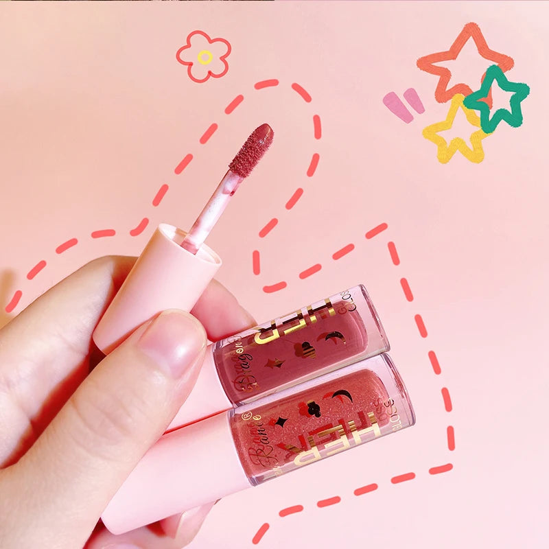 BATOM Matte Moisturizing Lip Gloss Waterproof Non-sticky Long Lasting Glossy Lipstick Plump Lipgloss Lip Balm Makeup Cosmetic