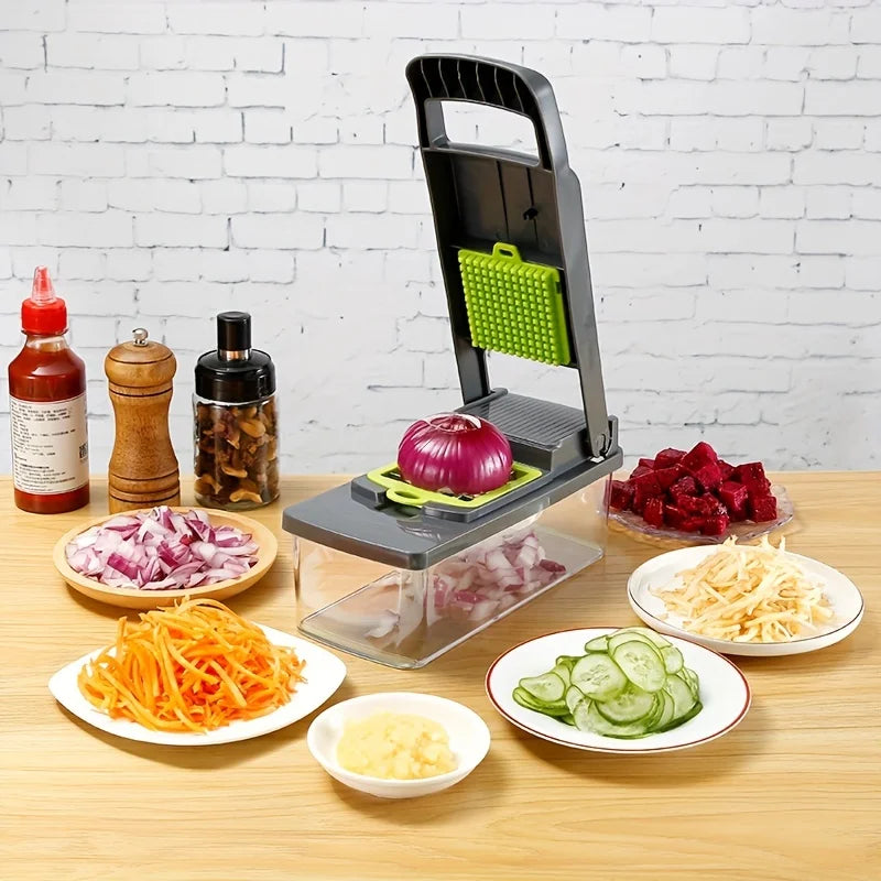 14/16 in 1 Vegetable Multifunctional Chopper Onion Potato Chopper Food Grate Food Grade Grater Kitchen Vegetable Slicer Dicer