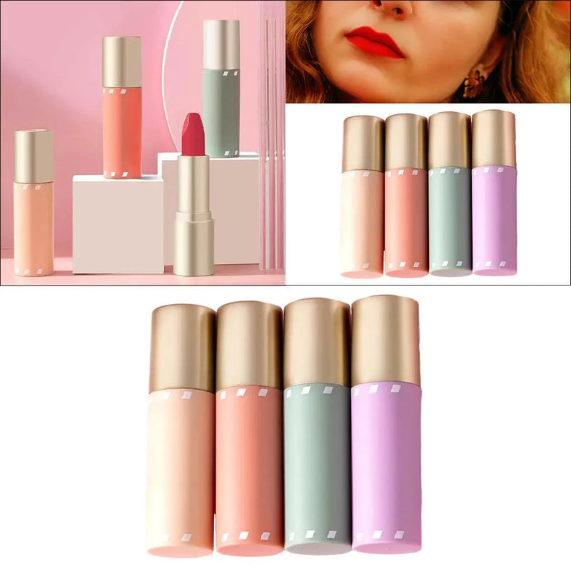 4 Pieces Makeup Matte Lipstick Set Moisturizing Smooth for Women
